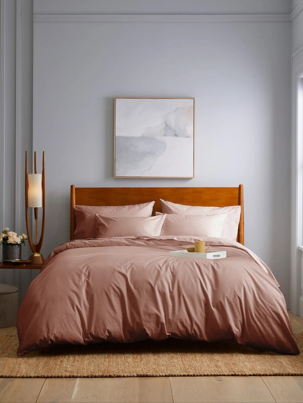 Quince Classic Organic Percale Duvet Cover King/Cal King Clay, Earthy Casual
